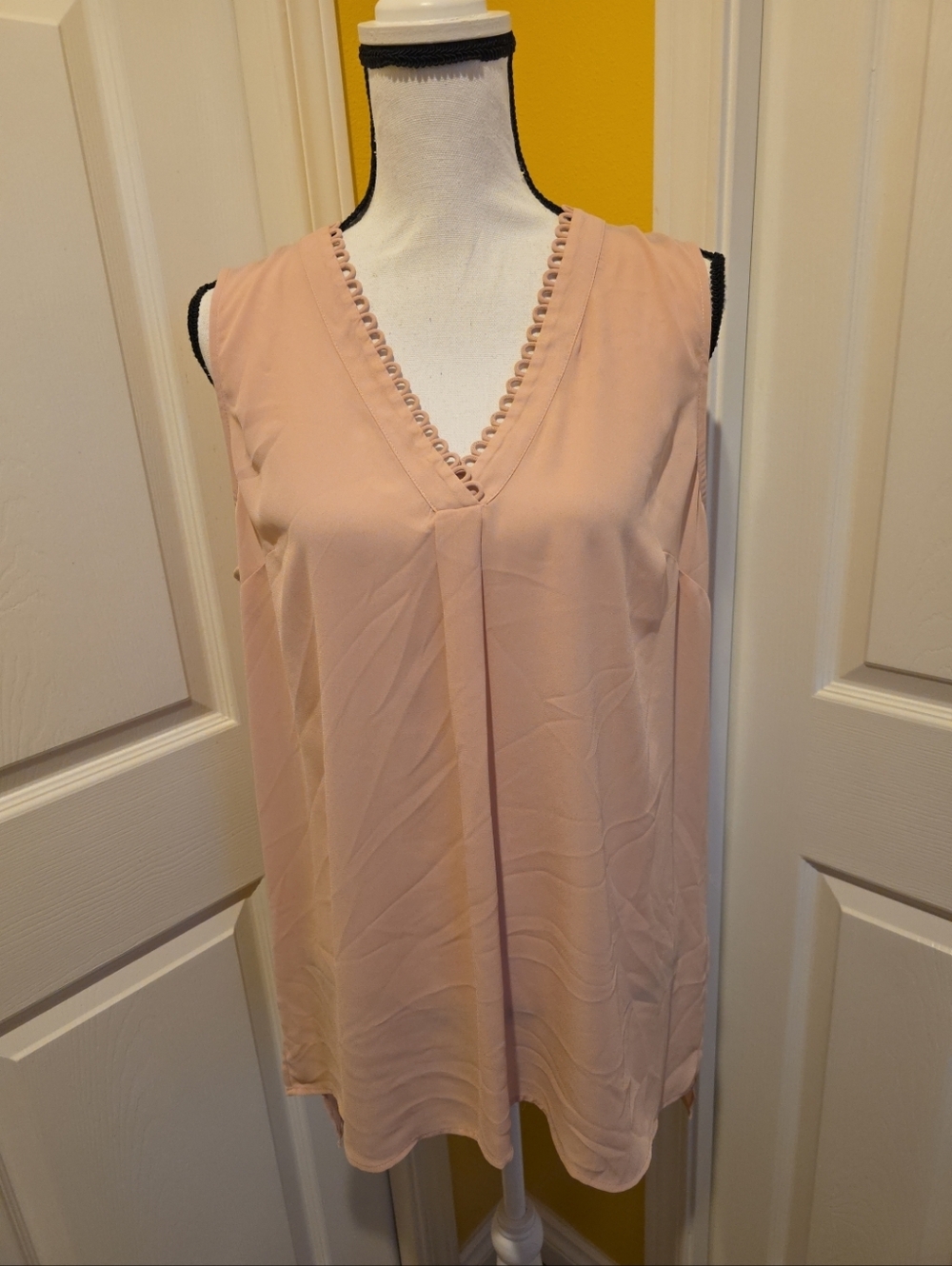 DR2 PINK BLUSH BLOUSE, SIZE L, NEW